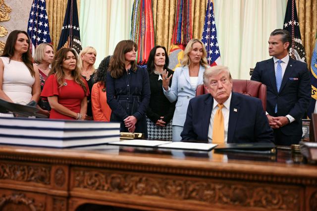 US President Donald Trump looks on before signing an executive order in the Oval Office of the White House in Washington, DC, on August 3, 2026. (Photo by Jim WATSON / AFP)