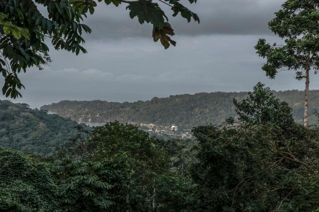A general view of Santo Antonio city, in Principe Island in Sao Tome and Principe on August 3, 2026. (Photo by Daniel BELOUMOU OLOMO / AFP)