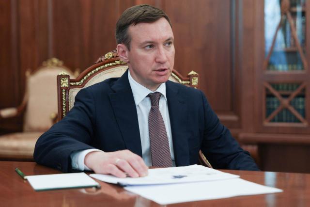 In this pool photograph distributed by the Russian state agency Sputnik, Pavel Marinychev, chief executive officer of Russia's state-run diamond giant Alrosa, attends a meeting with Russia's President in Moscow on August 4, 2026. (Photo by Alexander KAZAKOV / POOL / AFP)