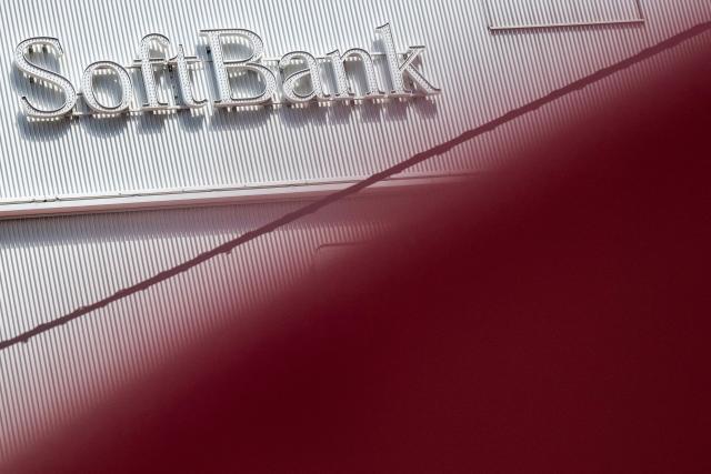 A Softbank logo is seen on the side of a building in Tokyo on August 6, 2026. (Photo by Andrew CABALLERO-REYNOLDS / AFP)