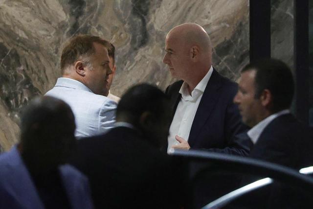 FIFA President Gianni Infantino (2nd R) leaves Al-Madina Stadium in Rabat following the 2026 Women's Africa Cup of Nations match between Malawi and Zambia on August 5, 2026. Infantino, under fire for a now shelved plan to open the World Cup to private investment, earlier held emergency talks in Morocco with directors of the world football governing body.
FIFA then issued an apology while reaffirming its "full support" for Infantino. In a statement, the leadership acknowledged "that errors were also made after the proposal was leaked to media". (Photo by Abdel Majid BZIOUAT / AFP)
