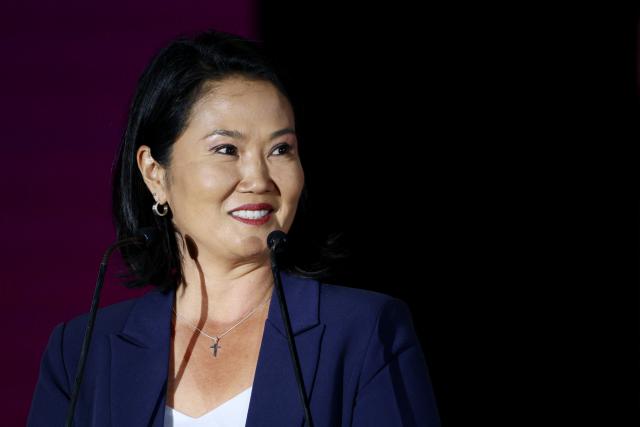 Peru's President Keiko Fujimori speaks during the official countdown celebrations marking one year until the 2027 Pan American Games in Lima on August 6, 2026. (Photo by Connie FRANCE / AFP)