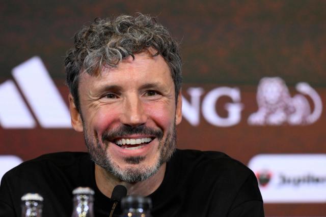 Netherland's Mark van Bommel speaks during a press conference for his presentation as new head coach of Belgium's national football team in Tubize on August 7, 2026. Netherlands' Mark van Bommel has been appointed Belgium’s head coach, the Royal Belgian Football Association (RBFA) announced on on July 24, 2026, adding that the had signed a contract running until Euro 2028, to be held in the United Kingdom. (Photo by JOHN THYS / AFP)