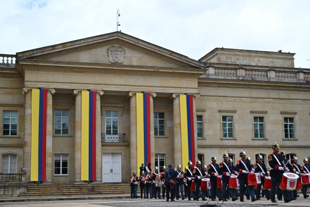 A view of the Casa de Narino presidential palace in Bogota on August 7, 2026, before the inauguration of Colombia's president-elect Abelardo de la Espriella. Colombian President-elect Abelardo de la Espriella takes office on August 7, 2026, vowing to launch a war on drug-running guerrillas and usher in a new era of close ties with the United States. (Photo by Raul ARBOLEDA / AFP)