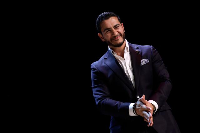 TOPSHOT - US Democratic Senate candidate from Michigan Abdul El-Sayed gestures after addressing supporters at his election night event at The Majestic Theatre in Detroit, Michigan, on August 4, 2026. El-Sayed is hoping to defeat US Representative Haley Stevens in the Democratic primary to advance to the general election in November. The candidates are vying for Michigan's US Senate seat to replace retiring Democratic Senator Gary Peters. (Photo by JEFF KOWALSKY / AFP)