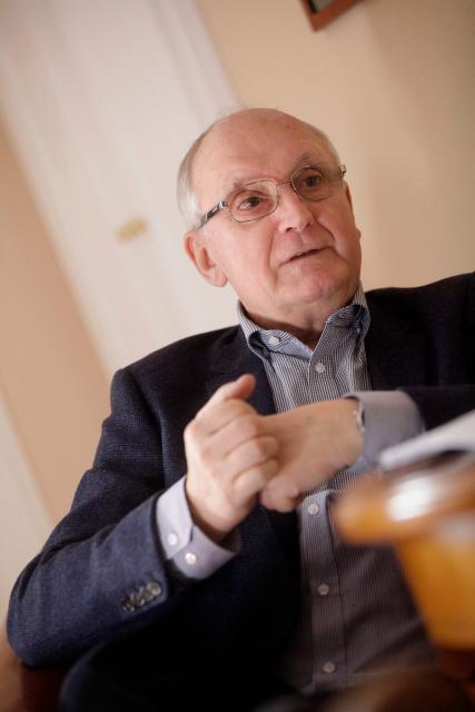 (FILES) Andras Baka, Hungarian jurist, former judge of the European Court of Human Rights and former President of the Hungarian Supreme Court, poses for a photo on the sidelines of an AFP interview on February 8, 2022 in Budapest, Hungary. On August 8, 2026, the party of Hungarian Prime Minister Peter Magyar chose Andras Baka, a former president of the Supreme Court who had been removed from office by former Prime Minister Viktor Orbán for opposing him, as its candidate for the presidency of the country. (Photo by Peter Kohalmi / AFP)