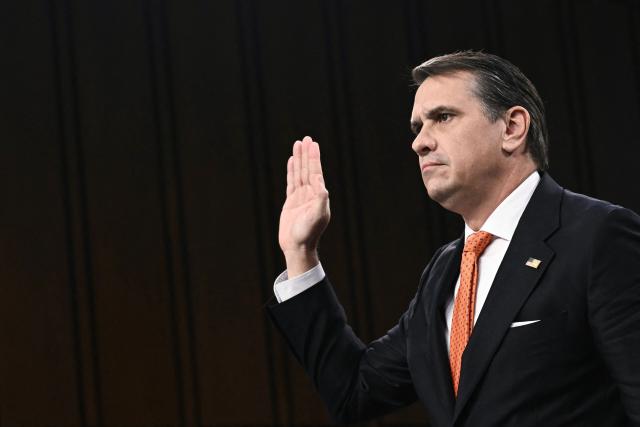 (FILES) Acting US Attorney General Todd Blanche swears-in before a Senate Judiciary Committee hearing on his nomination to be Attorney General, on Capitol Hill in Washington, DC, on July 15, 2026. The US Senate confirmed President Donald Trump's former personal lawyer Todd Blanche as attorney general early on August 8, 2026 after Republican lawmakers shrugged off Democratic concerns over politicization of the Department of Justice. (Photo by Brendan SMIALOWSKI / AFP)