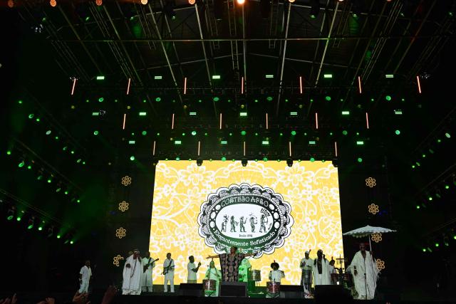 Brazilian Culture Minister and singer Margareth Menezes performs on stage during a show by the Cortejo Afro band at the Doce Maravilha Festival in Rio de Janeiro, Brazil, on August 8, 2026. (Photo by Pablo PORCIUNCULA / AFP)