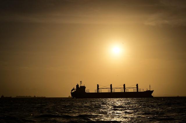 A cargo ship waits before entering the Panama Canal in Panama City on August 8,2026. (Photo by MARTIN BERNETTI / AFP)