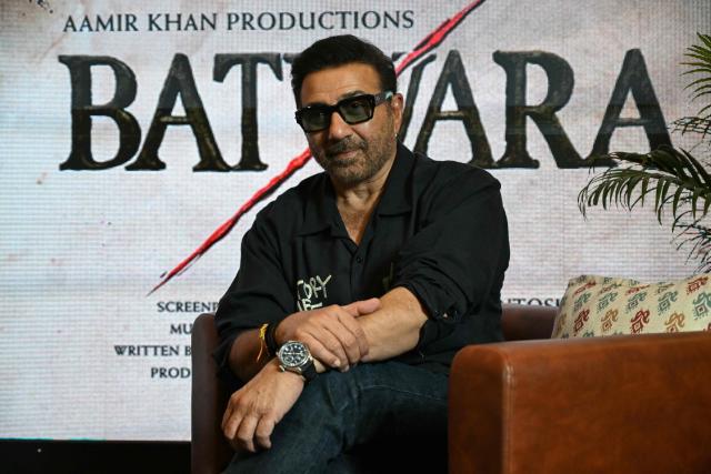 Bollywood actor Sunny Deol poses for photographs during the promotion of his upcoming film 'Batwara 1947' in Amritsar on August 9, 2026. (Photo by Narinder NANU / AFP)