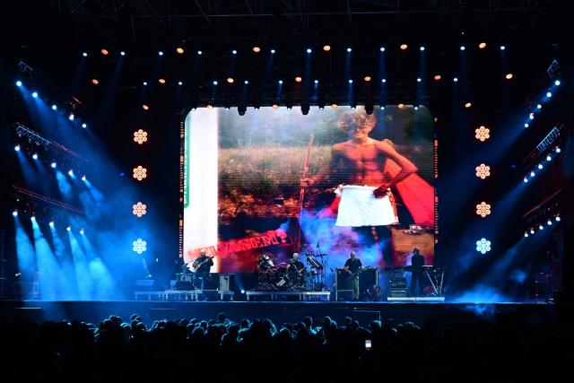 Brazilian rock band Os Paralamas do Sucesso performs during the 2026 Doce Maravilha Festival in Rio de Janeiro, Brazil on August 9, 2026. (Photo by Pablo PORCIUNCULA / AFP)
