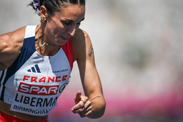 France's Clara Liberman takes the start in the women's 800m heats during the European Athletics Championships at Alexander Stadium in Birmingham on August 11, 2026. (Photo by Paul ELLIS / AFP)