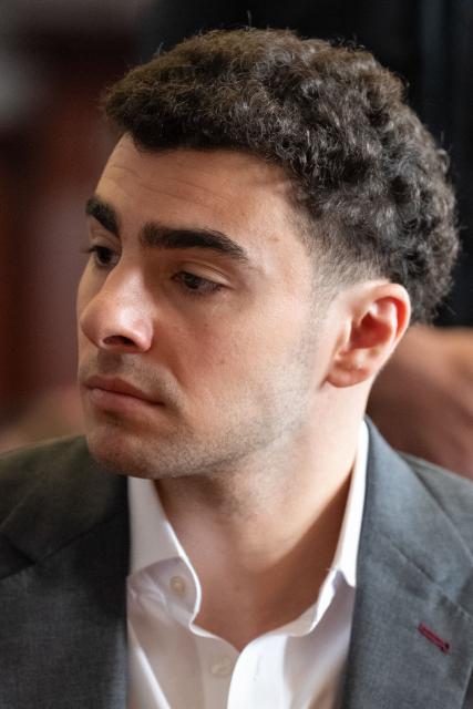 Luigi Mangione, accused of the murder of United Healthcare CEO Brian Thompson, appears for a pre-trial hearing at Manhattan Criminal Court in New York, on August 11, 2026. (Photo by Barry Williams / POOL / AFP)