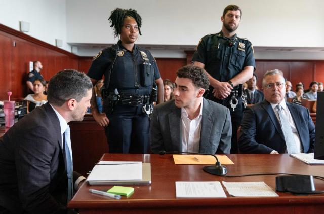 Luigi Mangione, accused of the murder of United Healthcare CEO Brian Thompson, appears for a pre-trial hearing at Manhattan Criminal Court in New York, on August 11, 2026. (Photo by Barry Williams / POOL / AFP)