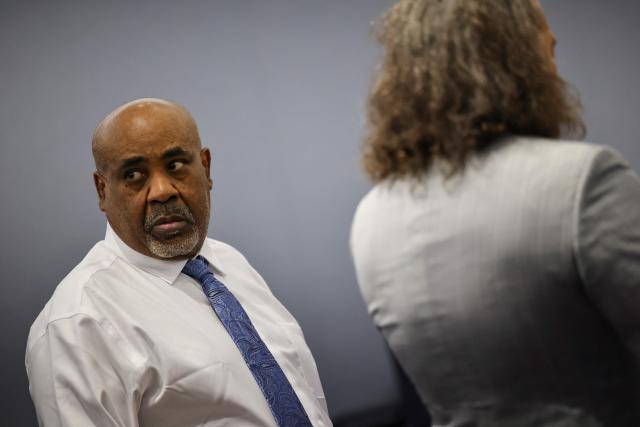 Duane Davis looks on during the second day of jury selection in his murder trial related to the 1996 killing of rapper Tupac Shakur at Clark County District Courts Regional Justice Center in Las Vegas, Nevada, on August 11, 2026. The trial of a former gang leader accused of orchestrating the murder of rapper Tupac Shakur finally began on August 10, 30 years after one of America's most high-profile unresolved killings. The proceedings, expected to last a month, will likely not make clear who fired the shots that killed the California hip-hop legend on the night of September 7, 1996, while he was in Las Vegas to see a Mike Tyson boxing match. (Photo by Daniel Cole / POOL / AFP)