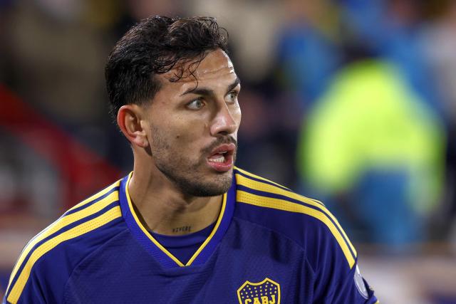 Boca Juniors' midfielder #05 Leandro Paredes looks on during the first leg of the Copa Sudamericana round of 16 football match between Argentina's Boca Juniors and Paraguay's Deportivo Recoleta, at the Tomas Adolfo Duco stadium in Buenos Aires, on August 11, 2026. (Photo by Alejandro PAGNI / AFP)