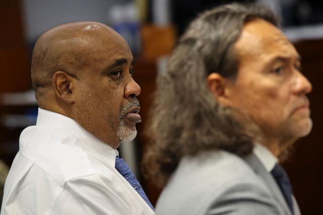 Duane Davis looks on during the second day of jury selection in his murder trial related to the 1996 killing of rapper Tupac Shakur at Clark County District Courts Regional Justice Center in Las Vegas, Nevada, on August 11, 2026. The trial of a former gang leader accused of orchestrating the murder of rapper Tupac Shakur finally began on August 10, 30 years after one of America's most high-profile unresolved killings. The proceedings, expected to last a month, will likely not make clear who fired the shots that killed the California hip-hop legend on the night of September 7, 1996, while he was in Las Vegas to see a Mike Tyson boxing match. (Photo by Daniel Cole / POOL / AFP)