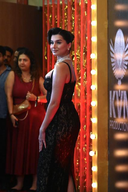 Indian actress Tara Sutaria poses for photographs during the music launch of her upcoming film 'Toxic: A Fairy Tale for Grown-Ups' in Mumbai on August 13, 2026. (Photo by Sujit JAISWAL / AFP)