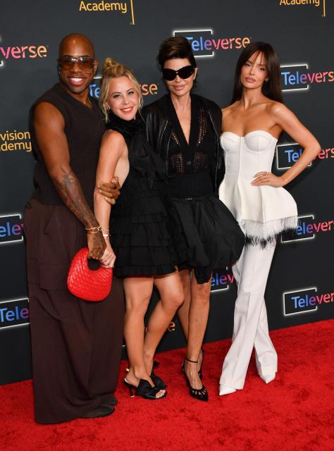 (L-R) “The Traitors” season 4 cast Monet X Change, Tara Lipinski, Lisa Rinna and Maura Higgins attend the Television Academy's Inaugural Televerse Festival at JW Marriott LA Live in Los Angeles on August 14, 2026. (Photo by Chris Delmas / AFP)