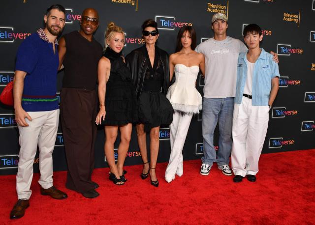 (L-R) “The Traitors” season 4 cast Rob Cesternino, Monet X Change, Tara Lipinski, Lisa Rinna, Maura Higgins, Rob Rauschenberg and Eric Nam attend the Television Academy's Inaugural Televerse Festival at JW Marriott LA Live in Los Angeles on August 14, 2026. (Photo by Chris Delmas / AFP)