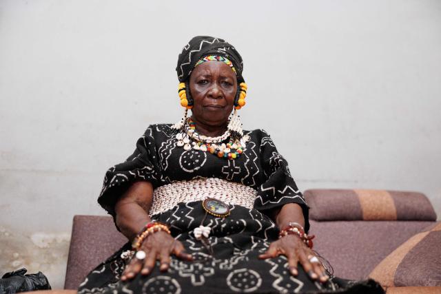 Malian singer, dancer and instrumentalist Mariam Bagayoko poses for a portrait at her home ahead of a concert in Bamako on August 14, 2026. (Photo by AFP)