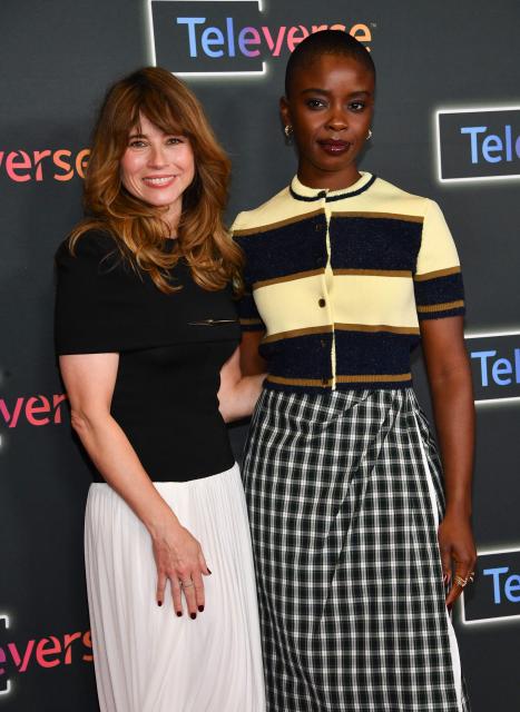 US actresses Linda Cardellini (L) and Joy Sunday attend the Television Academy's Inaugural Televerse Festival at JW Marriott LA Live in Los Angeles on August 15, 2026. (Photo by Chris Delmas / AFP)
