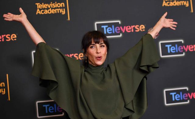 US actress Constance Zimmer attends the Television Academy's Inaugural Televerse Festival at JW Marriott LA Live in Los Angeles on August 16, 2026. (Photo by Chris Delmas / AFP)