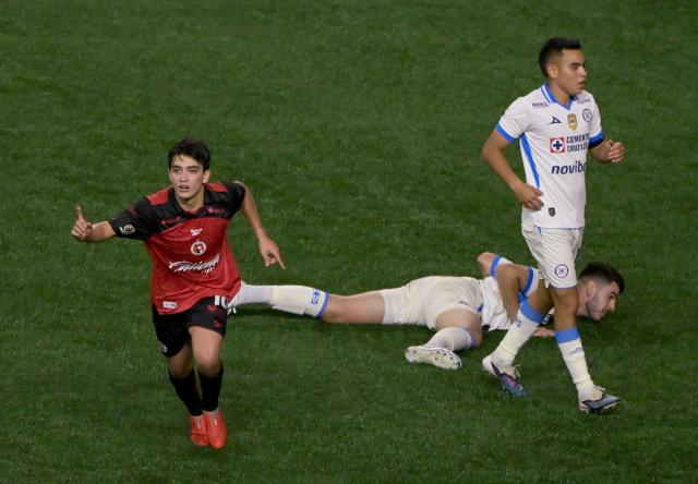 Tijuana's midfielder #10 Gilberto Mora celebrates after scoring his team's second goal during the Liga MX Apertura football match between Tijuana and Cruz Azul at Caliente stadium in Tijuana, Mexico on August 16, 2026. (Photo by Guillermo Arias / AFP)