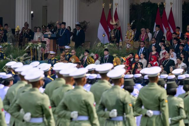 Indonesian President Prabowo Subianto leads a flag raising ceremony marking Indonesia's 81st Independence Day at Merdeka Palace in Jakarta on August 17, 2026. (Photo by BAY ISMOYO / AFP)