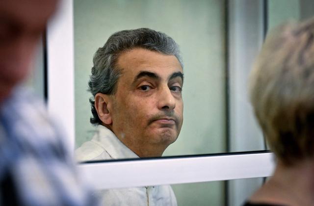 Russian opposition politician Lev Shlosberg looks on as he attends a city court session in Pskov, northwestern Russia on August 17, 2026, before being sentenced to 11 years in prison over his criticism of Moscow's offensive in Ukraine. The veteran Yabloko party member was found guilty of "public actions aimed at discrediting the use of the Armed Forces of the Russian Federation". (Photo by Olga MALTSEVA / AFP)