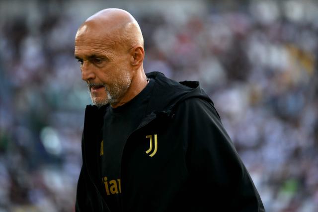 Juventus' Italian coach Luciano Spalletti reacts during the friendly football match between Juventus and Juventus Next Gen in the Allianz Stadium in Turin, on August 17, 2026. (Photo by Marco Bertorello / AFP)