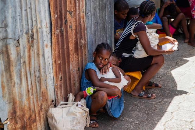 People that were displaced from their homes due to gang violence are seeing at a temporary camp in Port-au-Prince, Haiti, on August 17,2026. (Photo by Clarens SIFFROY / AFP)