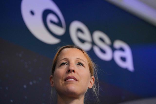 (FILES) French ESA astronaut Sophie Adenot addresses a press conference at the European Space Agency (ESA) in Cologne, western Germany on January 5, 2026. Adenot, who is currently staying on the International Space Station (ISS), will perform her first spacewalk on Tuesday, August 18, 2026, accompanied by American Anil Menon, a first for a French woman. (Photo by Pau BARRENA / AFP)