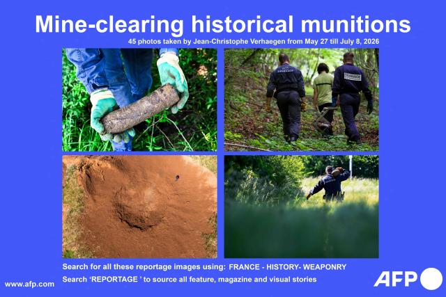 AFP presents a reportage of 45 pictures by photographer Jean-Christophe Verhaegen taken between May 27 and July 8, 2026 showing Metz' mine-clearing centre, Civil Protection Mine Clearance Task Force (Groupement d’Intervention du Dйminage / GID) recovering shells in northeastern France. The Metz mine-clearing centre collects around 40 tons of munitions from the wars of 1870, 1914–1918 and 1939–1945 within its operational area. The vast majority of these are found in the Meuse department and relate to the First World War. The Mine Clearance Intervention Group has been attached to the Sub-Directorate for National Resources (sous-direction des moyens nationaux / SDMN) of the Directorate-General for Civil Security and Crisis Management (direction gйnйrale de la Sйcuritй civile et de la gestion des crises / DGSCGC) within the Ministry of the Interior since 2011. It currently comprises 389 staff members, including 343 trained and certified deminers, based at 28 sites. (Photo by Jean-Christophe VERHAEGEN / AFP)