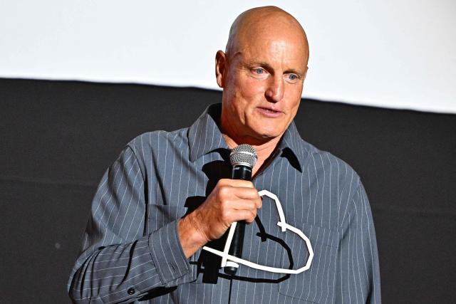 US actor Woody Harrelson speaks on stage with his "Heart Of Sarajevo" award at the 32nd Sarajevo Film Festival in Sarajevo, Bosnia and Herzegovina, on August 18, 2026. (Photo by ELVIS BARUKCIC / AFP)