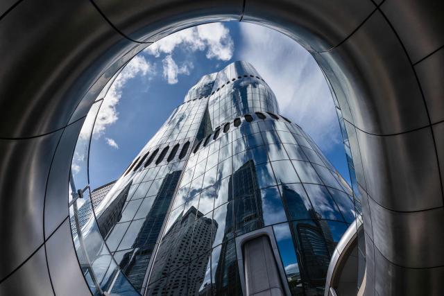 A general view shows The Henderson commercial building in Hong Kong on August 19, 2026. (Photo by Dale DE LA REY / AFP)