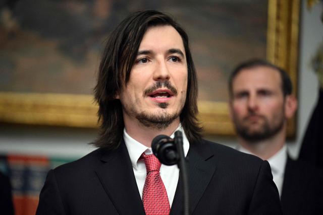 Vladimir Tenev, CEO of the financial technology services company Robinhood, speaks during a meeting with US President Donald Trump and cryptocurrency executives in the Roosevelt Room of the White House in Washington, DC, on August 19, 2026. (Photo by Jim WATSON / AFP)