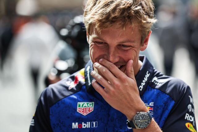 Racing Bulls' New Zealand driver Liam Lawson walks in the paddock ahead of the Formula One Dutch Grand Prix at The Circuit Zandvoort, western Netherlands, on August 20, 2026. (Photo by SIMON WOHLFAHRT / AFP)