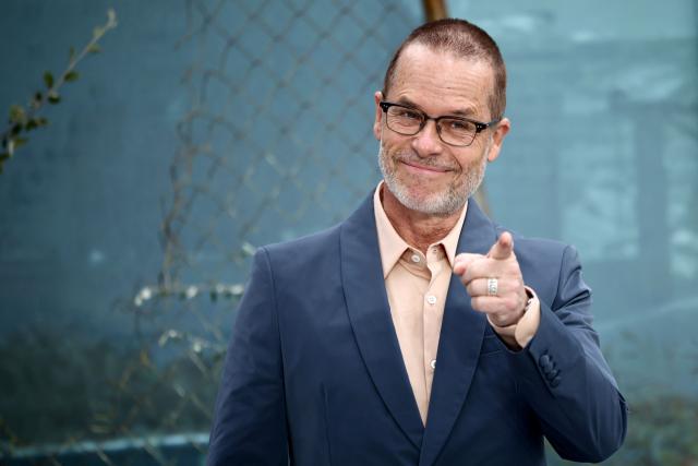 British-Australian actor Guy Pearce poses upon arrival on the red carpet for the world premiere of the film 'The Dog Stars', in central London on August 20, 2026. (Photo by Henry NICHOLLS / AFP)