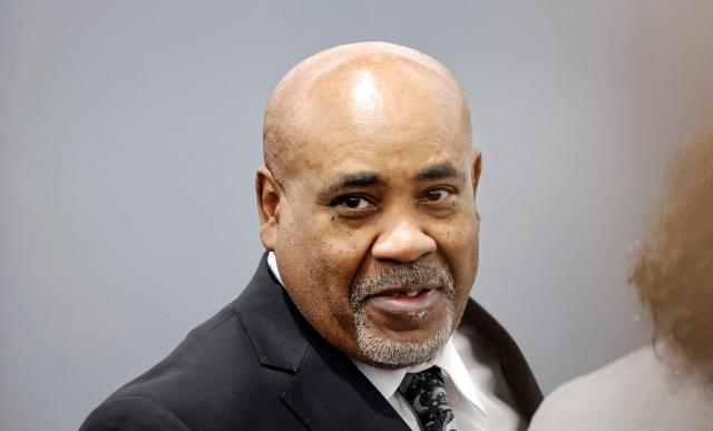 Duane Davis looks on during his murder trial, related to the 1996 killing of rapper Tupac Shakur, at Clark County District Court at the Regional Justice Center in Las Vegas, Nevada, on August 20, 2026. The trial of the former gang leader accused of orchestrating the murder of rapper Tupac Shakur began on August 10, 30 years after one of America's most high-profile unresolved killings. The proceedings, expected to last a month, will likely not make clear who fired the shots that killed the California hip-hop legend on the night of September 7, 1996, while he was in Las Vegas to see a Mike Tyson boxing match. (Photo by Steve Marcus / POOL / AFP)
