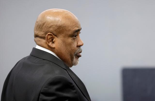 Duane Davis appears in court during his murder trial, related to the 1996 killing of rapper Tupac Shakur, at Clark County District Court at the Regional Justice Center in Las Vegas, Nevada, on August 20, 2026. The trial of the former gang leader accused of orchestrating the murder of rapper Tupac Shakur began on August 10, 30 years after one of America's most high-profile unresolved killings. The proceedings, expected to last a month, will likely not make clear who fired the shots that killed the California hip-hop legend on the night of September 7, 1996, while he was in Las Vegas to see a Mike Tyson boxing match. (Photo by Steve Marcus / POOL / AFP)