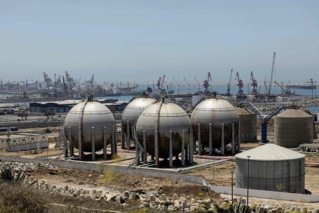 A photograph shows the port of Jorf Lasfar, south of El Jadida, where phosphate and phosphate derivatives produced by OCP Group are stored, loaded onto ships and exported to international markets, on July 1, 2026. At a phosphate mine in Morocco, an excavator tears into the earth to extract a mineral that is at the centre of Europe's growing concern over cadmium in the food chain. Morocco holds vast reserves of phosphate, a key ingredient in fertilisers. 
And state-owned OCP, which has a monopoly over the country's phosphate industry, says it has developed technology to reduce the amount of cadmium in its products.Phosphate often contains naturally occurring cadmium -- a heavy metal harmful to living organisms -- that can seep into farmland and eventually to food through fertilisers. (Photo by Abdel Majid BZIOUAT / AFP)