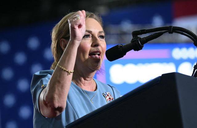 US Senator Darline Graham on stage speaks during a campaign rally at Myrtle Beach Convention Center in Myrtle Beach, South Carolina on August 21, 2026. (Photo by SAUL LOEB / AFP)