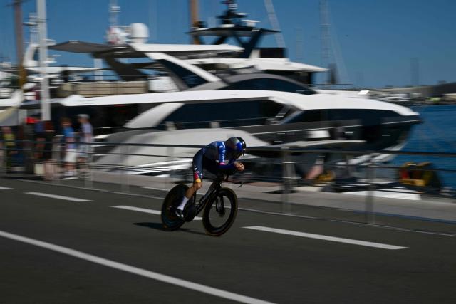 Team Bora's Danish rider Frederik Wandahl competes during the first stage of the Vuelta a Espana 2026, a 9,4 km time-trial between Monaco and Monaco on August 22, 2026. (Photo by Miguel MEDINA / AFP)