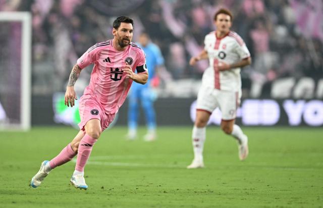 Inter Miami's Argentine forward #10 Lionel Messi runs during the Major League Soccer (MLS) regular season football match between Inter Miami CF and Toronto FC at Nu Stadium in Miami, Florida, on August 22, 2026. (Photo by CHANDAN KHANNA / AFP)