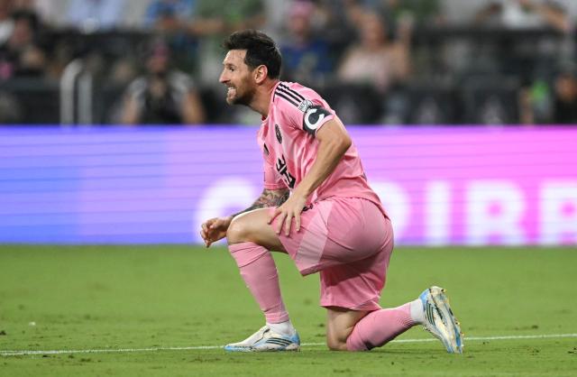 Inter Miami's Argentine forward #10 Lionel Messi looks on during the Major League Soccer (MLS) regular season football match between Inter Miami CF and Toronto FC at Nu Stadium in Miami, Florida, on August 22, 2026. (Photo by CHANDAN KHANNA / AFP)