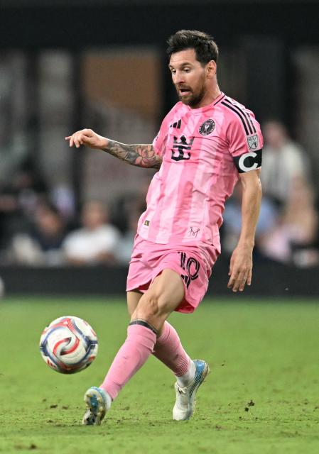 Inter Miami's Argentine forward #10 Lionel Messi controls the ball during the Major League Soccer (MLS) regular season football match between Inter Miami CF and Toronto FC at Nu Stadium in Miami, Florida, on August 22, 2026. (Photo by CHANDAN KHANNA / AFP)