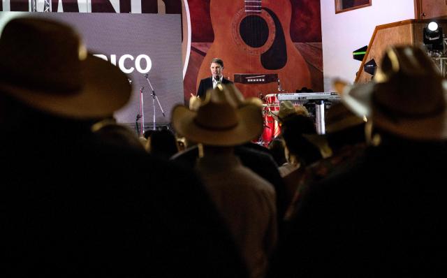 Democratic candidate for US Senate James Talarico speaks during a campaign rally as part of his “New American Dream Tour” in Beeville, Texas, on August 22, 2026. (Photo by RONALDO SCHEMIDT / AFP)