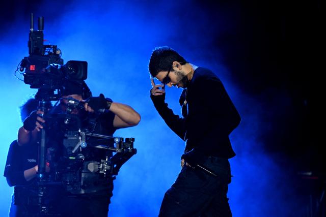 Colombian singer Sebastian Yatra performs on stage during the "Voces por la Vida" charity concert to support people affected by the 7.4-magnitude earthquake at the Vive Claro Distrito Cultural music venue in Bogota on August 23, 2026. (Photo by Raul ARBOLEDA / AFP)
