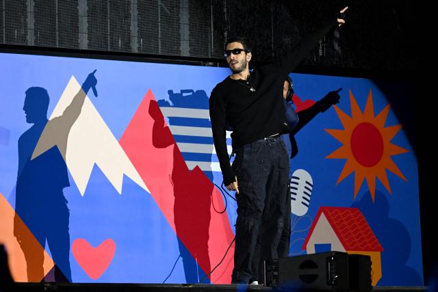 Colombian singer Sebastian Yatra performs on stage during the "Voces por la Vida" charity concert to support people affected by the 7.4-magnitude earthquake at the Vive Claro Distrito Cultural music venue in Bogota on August 23, 2026. (Photo by Raul ARBOLEDA / AFP)